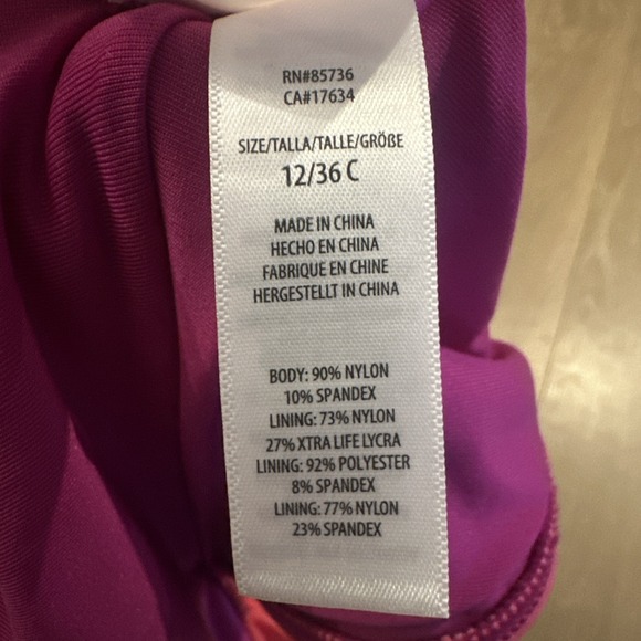 Contours By Coco Reef Shapemaker 1‎ Pc Swimsuit Magenta Hombre 12/36C NEW - Picture 8 of 10